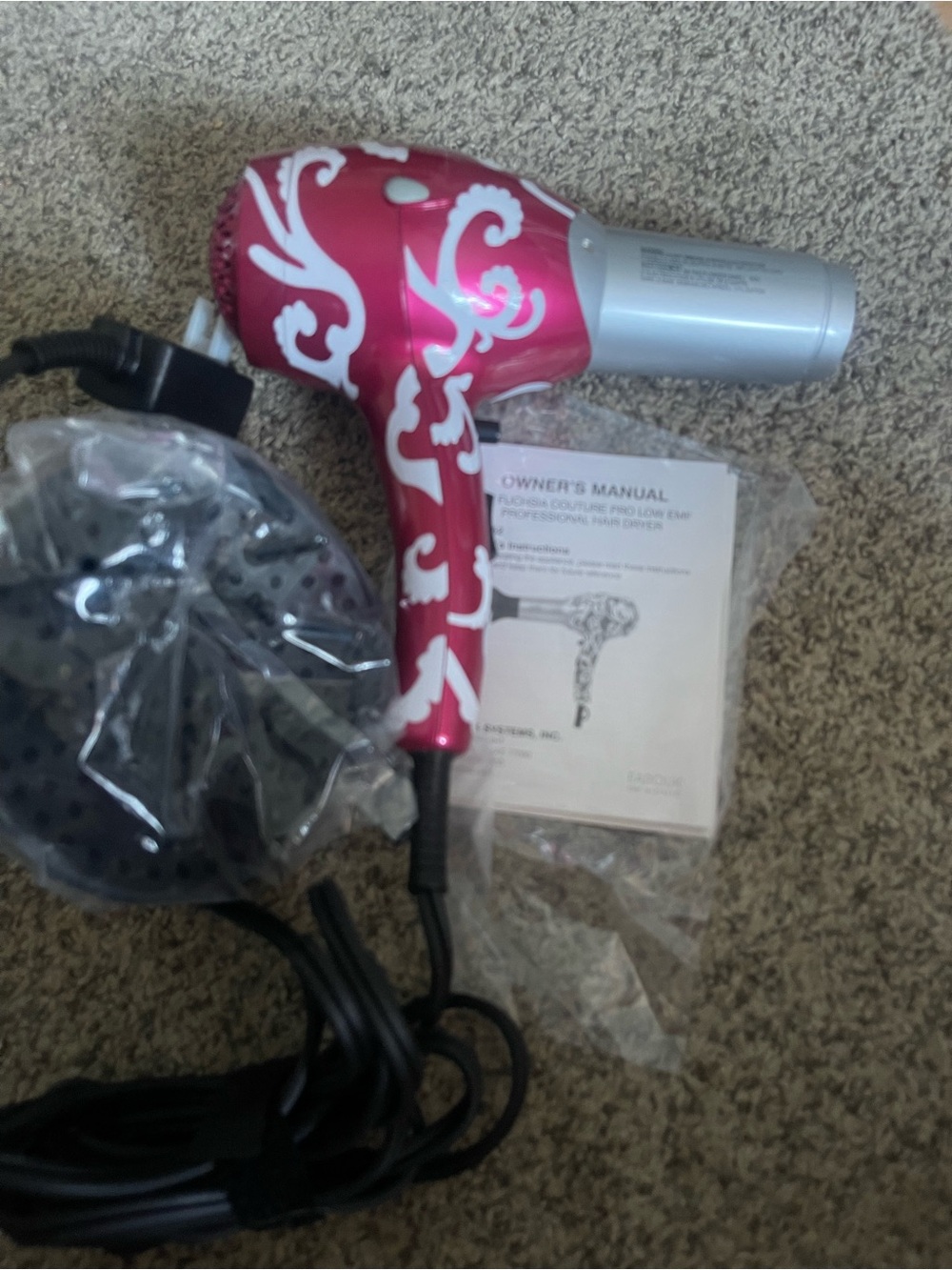 Chi fuchsia couture pro low emf professional hair dryer, new - Picture 5 of 5